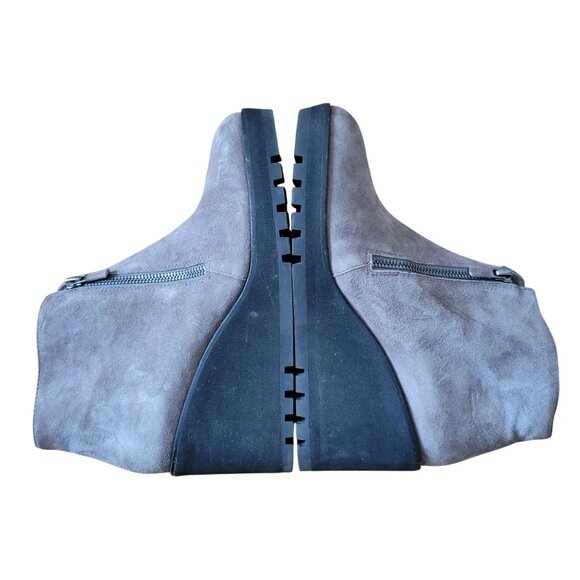 Eileen‎ Fisher Taupe Leather Suede Wedge Ankle Boots Zipper 8.5 ALTO - Picture 6 of 10